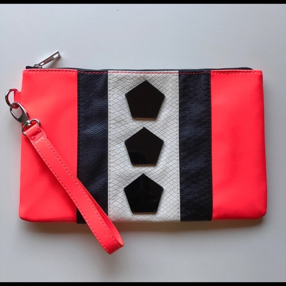 Oversized H&M Neon wristlet/clutch/ purse